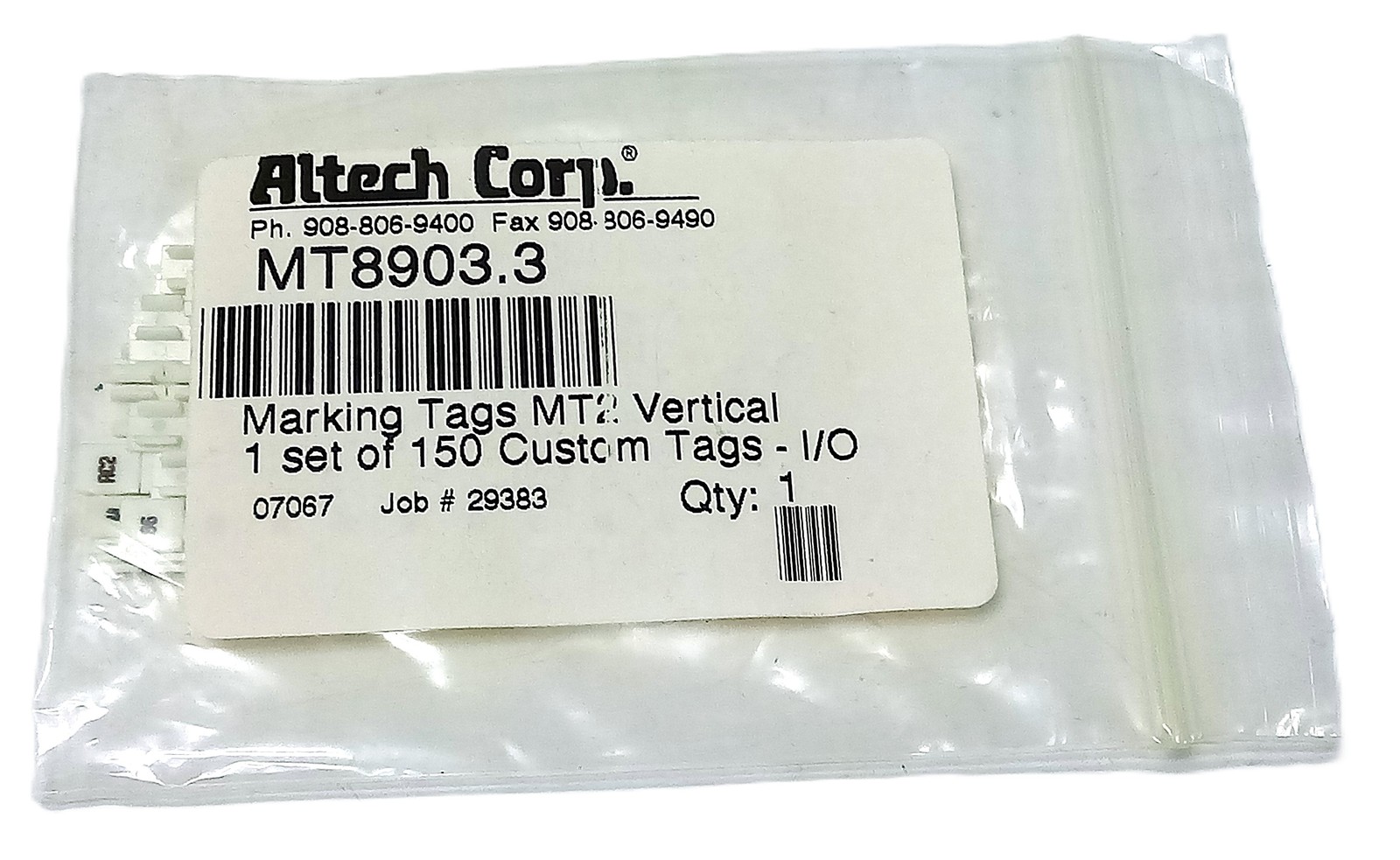 Altech Corp MT8903.3 MT2 Custom I/O Vertical Marking Tags