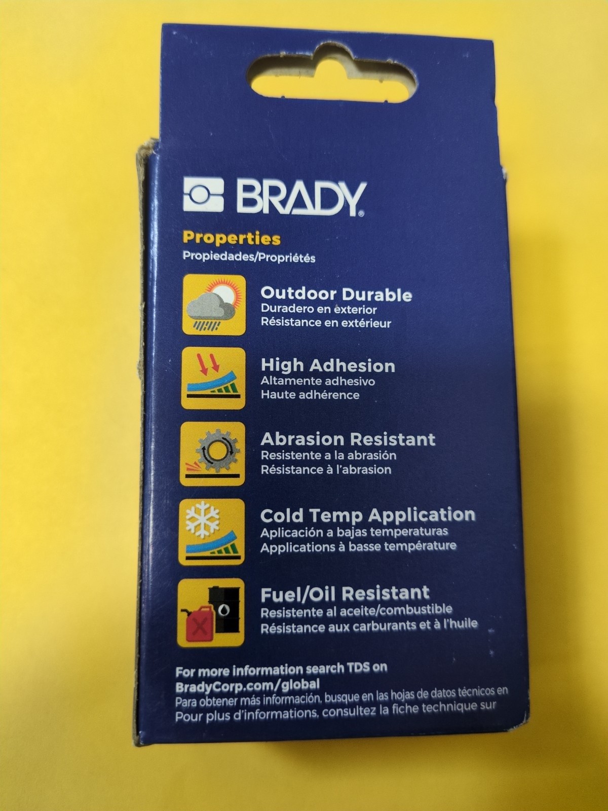 BRADY M21-750-595-YL BLACK ON YELLOW VINYL LABEL PRINT CARTRIDGE NEW IN BOX NIB