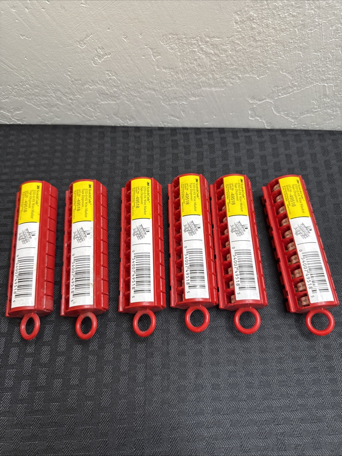 Lot Of 6 Total 3M™ ScotchCode™ Wire Marker Tape Dispenser with Tape STD 49518
