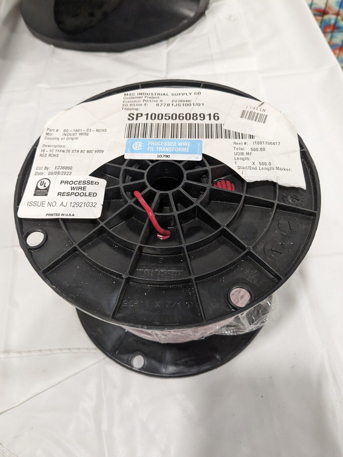 INDUSTRIAL WIRE WIRE HOOKUP 16AWG STR 600V, RED 6G-1601-03-ROHS