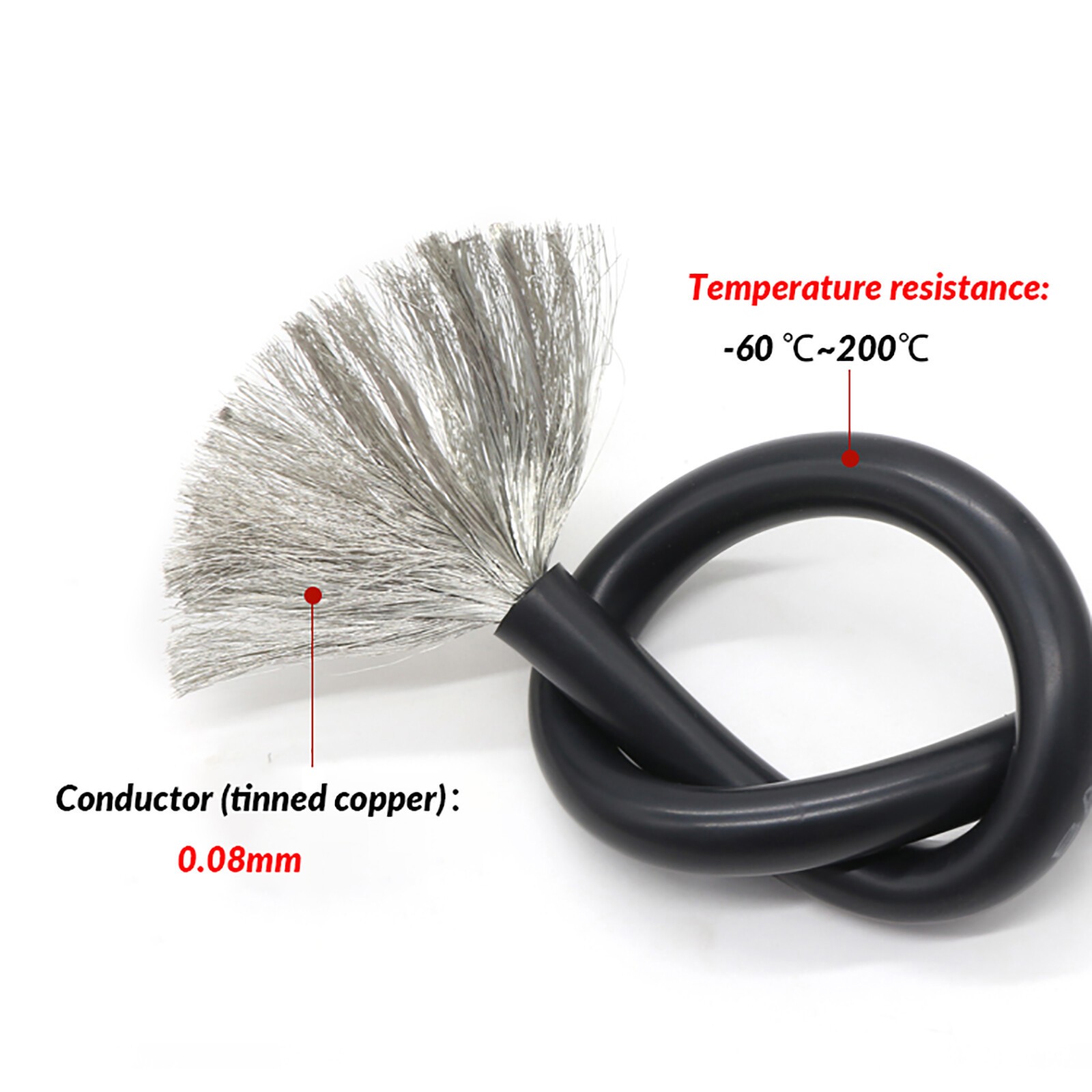 2AWG~30AWG Flexible Soft Silicone Wire Cable UL High Temp Colorful Tinned Copper