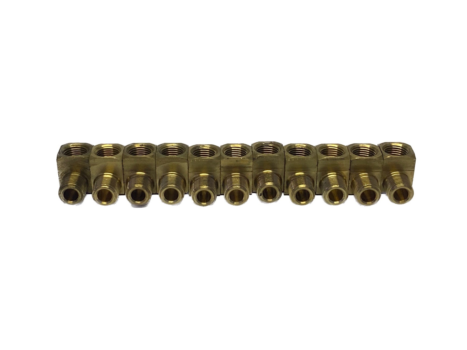 (11) NOS Parker 1/8” MNPT x 1/8” FNPT 90° Brass Street Elbow 2202P-2-2