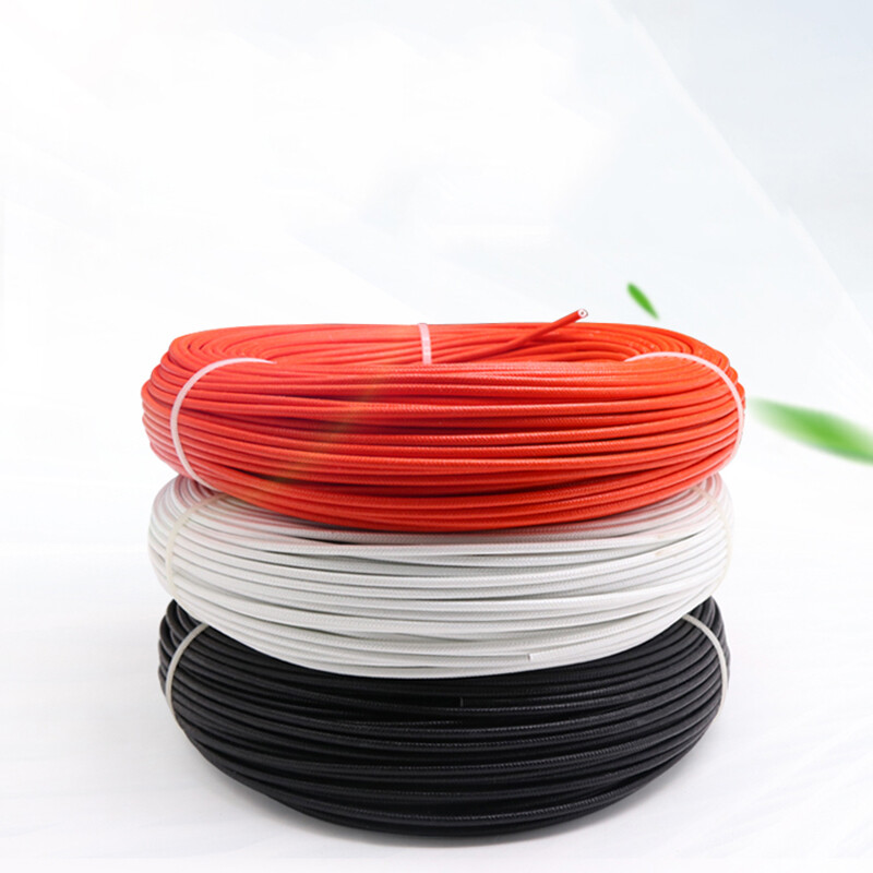 Silicone Rubber High Temp 250℃ Cable Fiberglass+Resin Braided Tinned Copper Wire
