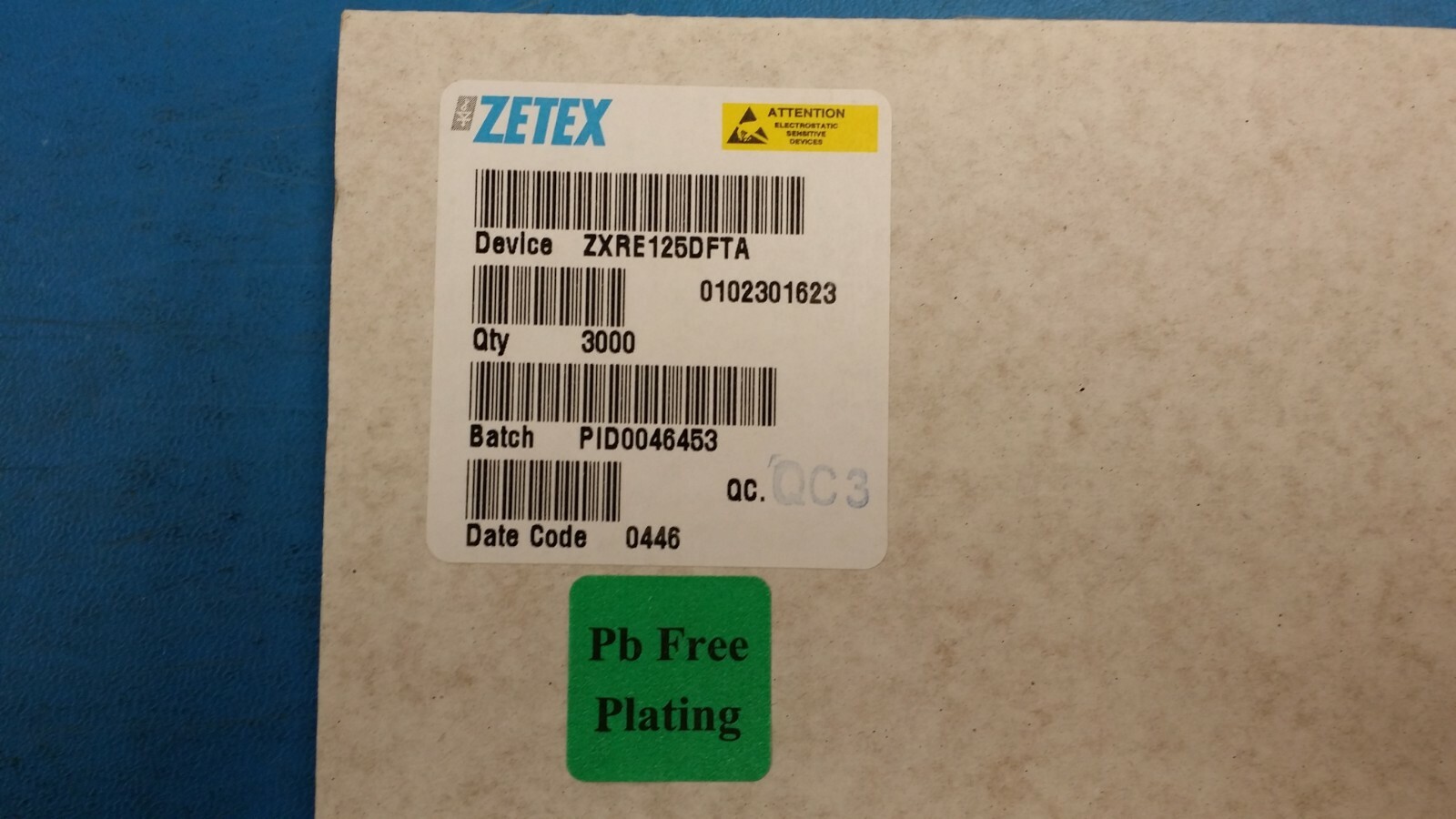 (10pcs) ZXRE125DFTA V-Ref Precision 1.22V 20mA 3-Pin SOT-23