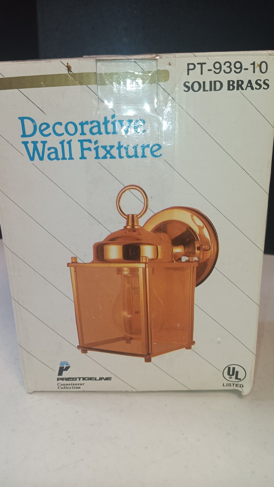 PRESTIGELINE Polished Solid Brass Square Wall Lantern FREE SHIPPING