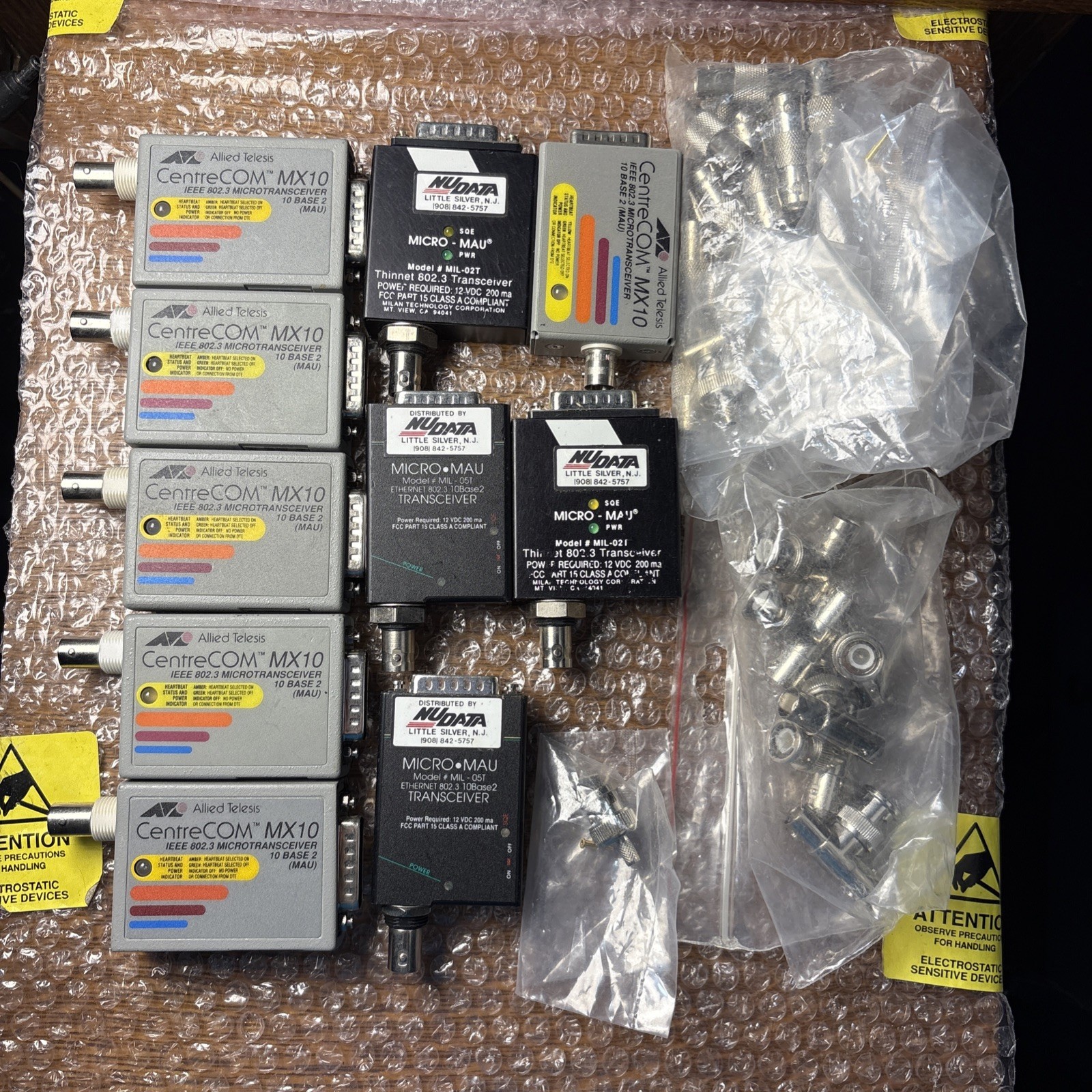 Mixed Lot 10 Ethernet Transceiver Micro Mau Microtransceiver Allied + NuData