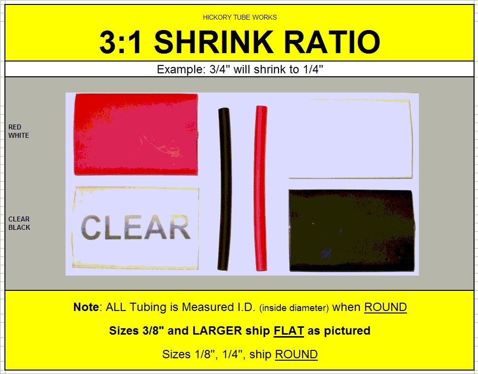 5 Ft. of 1/8″ BLACK Premium Heat Shrink Tubing 3:1 Ratio