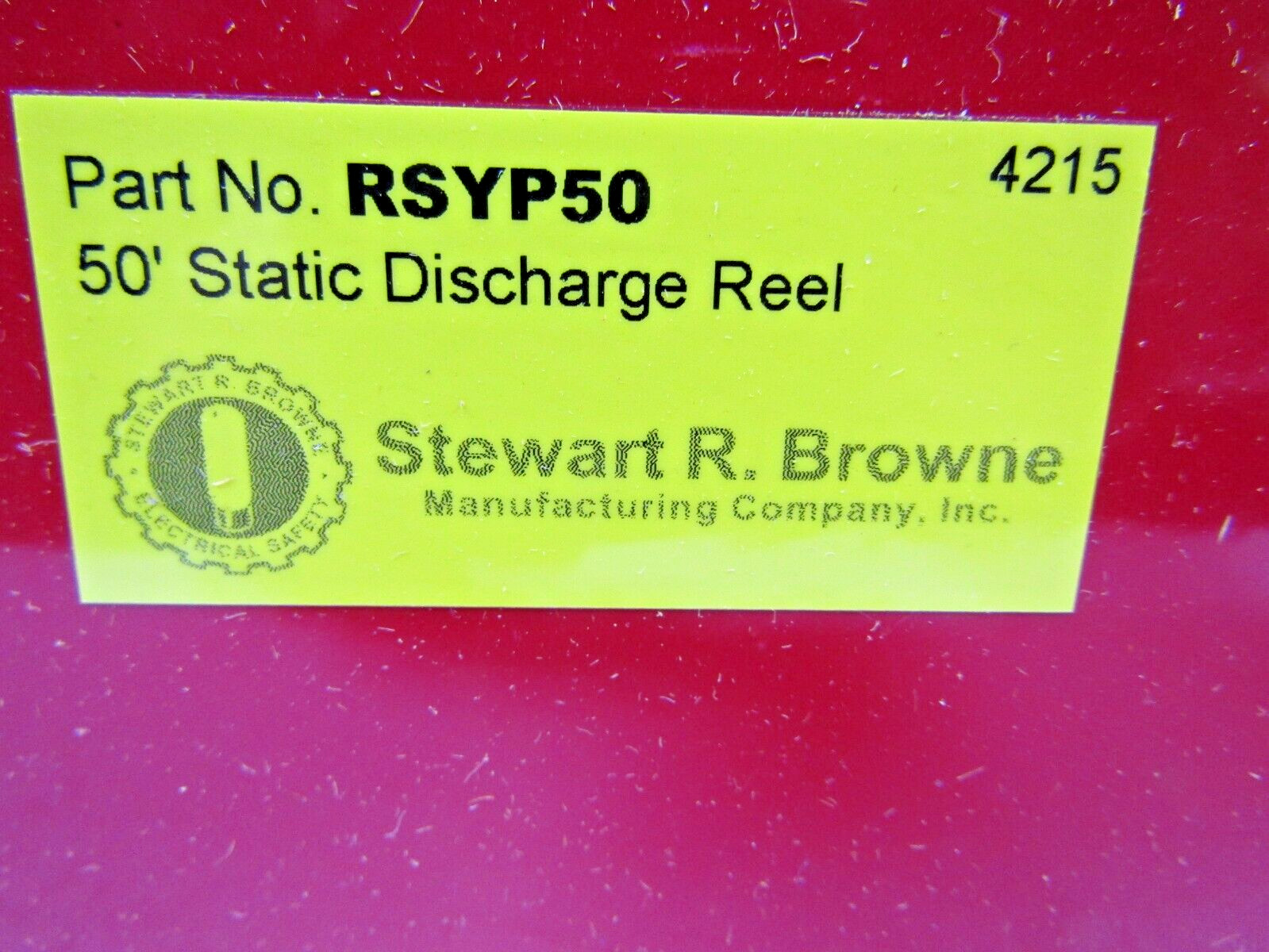🔥NEW STEWART R. BROWN 50′ STATIC DISCHARGE REEL 50 FEET RSYP50