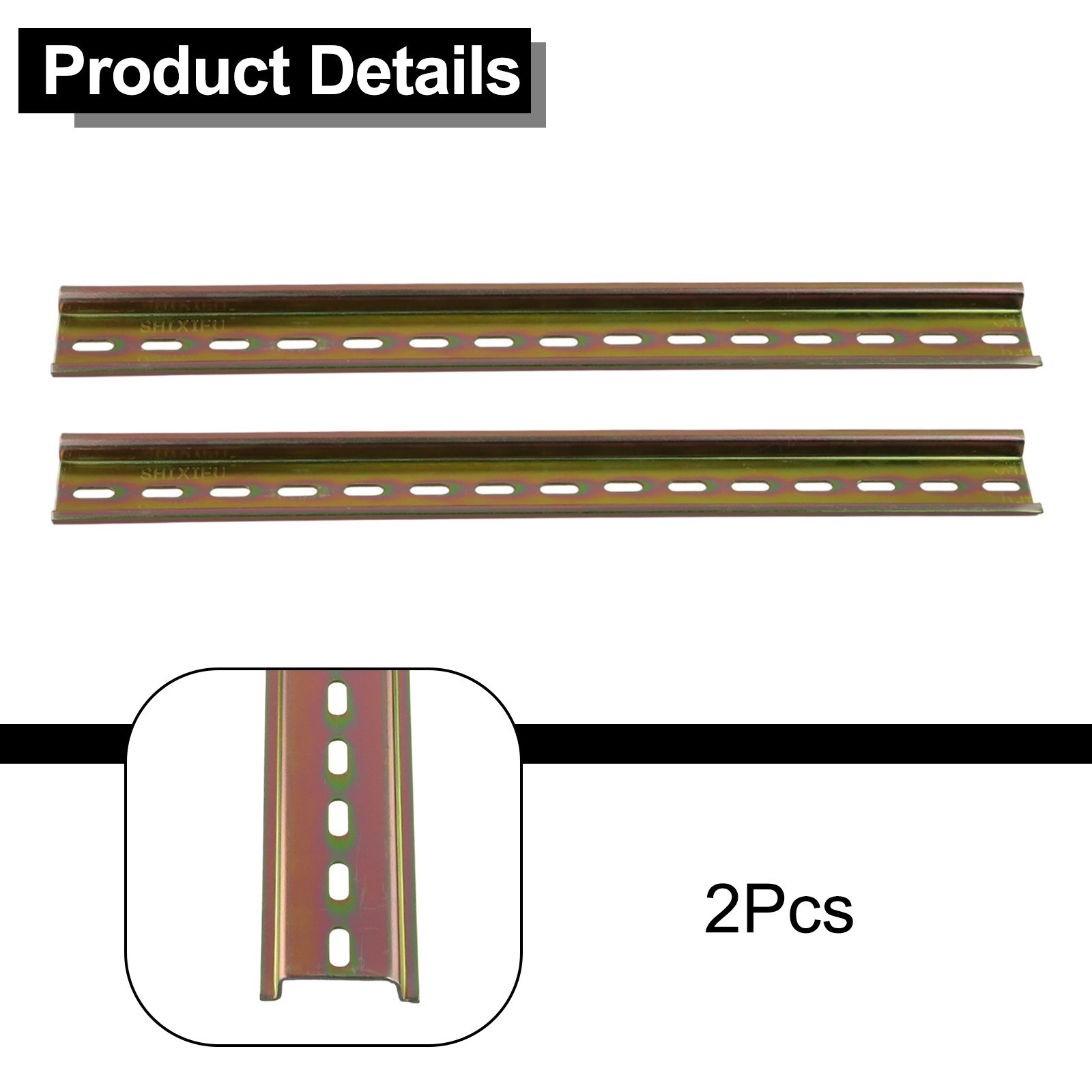 for 2 Pieces DIN Rail Slotted Aluminum 10cm-50cm Long 35mm Wide 7.5mm High