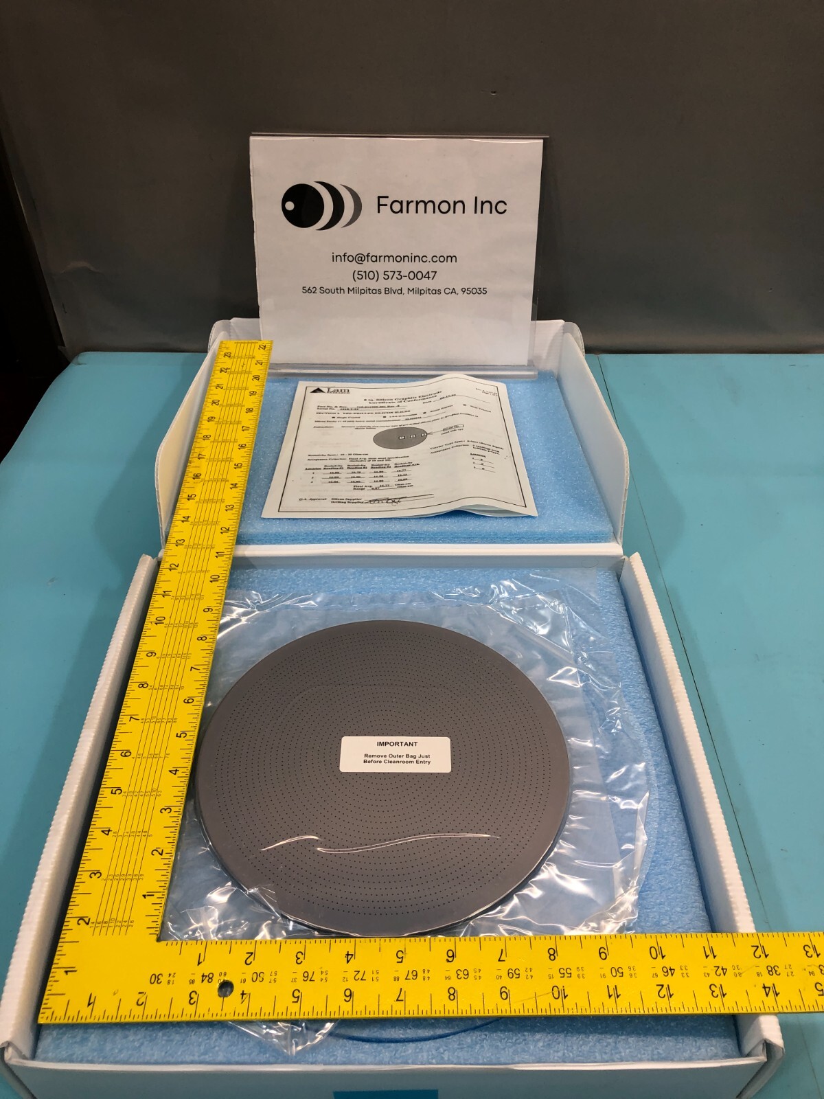 LAM 715-011909-501 PLATE, UPPER ELCTDRODE 8″ POLISHED CAPTIVE, 153040