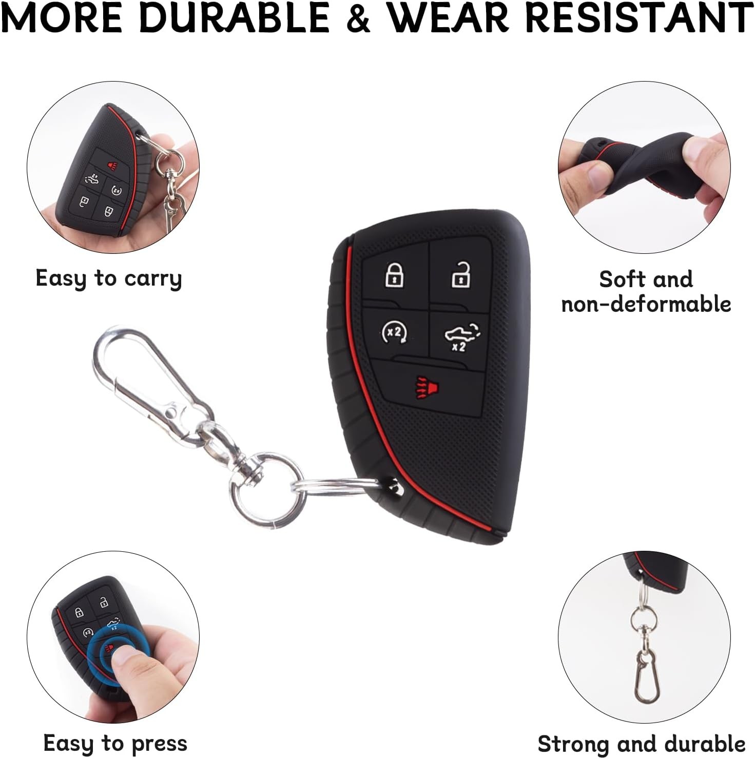 Silicone Key Fob Cover for 2022-2025 Silverado 1500, Sierra 1500, Acadia, Terrai