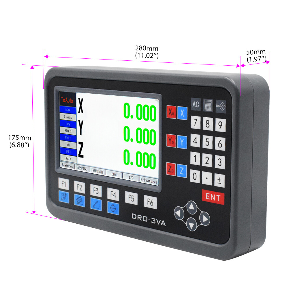TOAUTO 3 Axis DRO + 3pc Linear Scales LCD Digital Readout Kit for Bridgeport,US