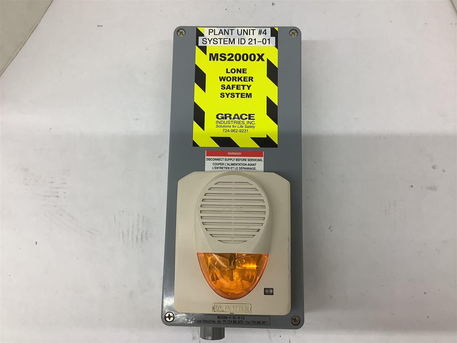 Grace Industries MS2000-H-AC-B-LS MS2000X Lone Worker Safety System