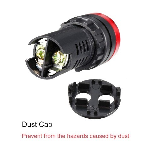 Red Indicator Light Buzzer AC DC 12V 22mm Panel Mount Flashing Alar Color: Red