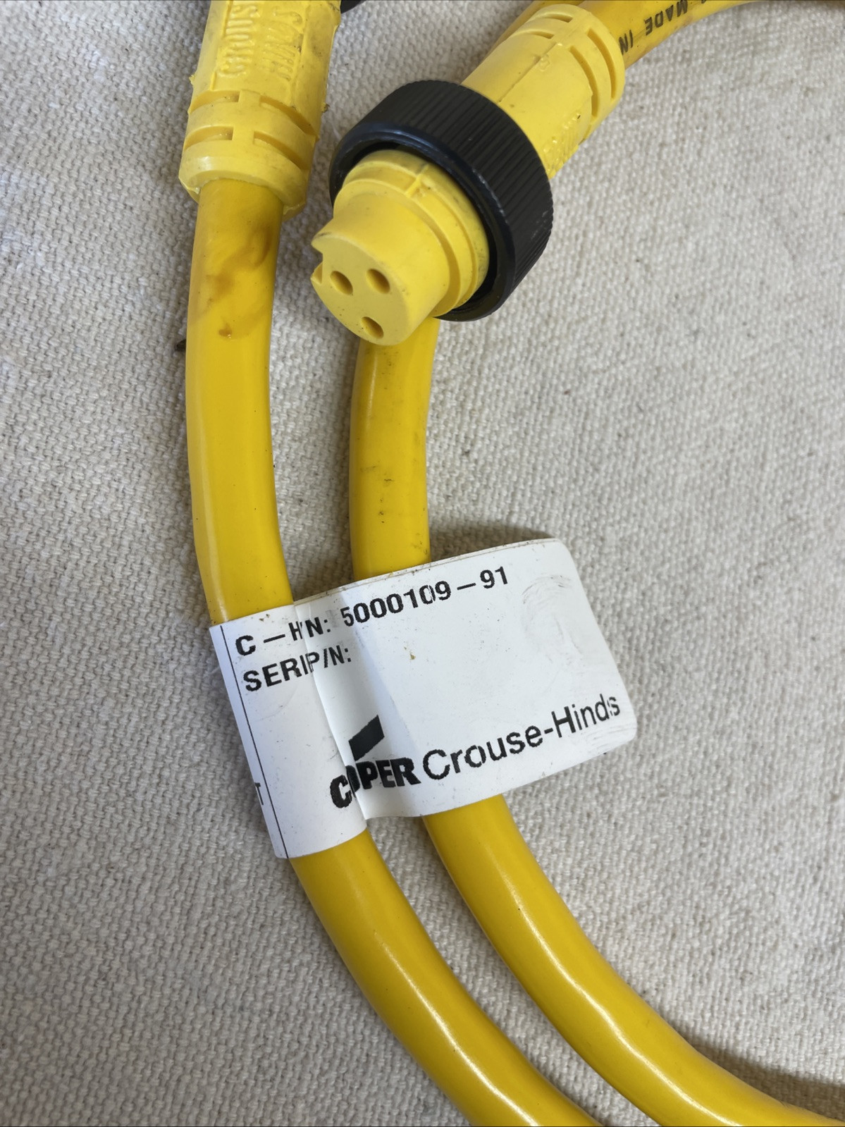 Cooper Crouse Himds Cordset 5000109-91 LRG Qty 13 Amp 600V