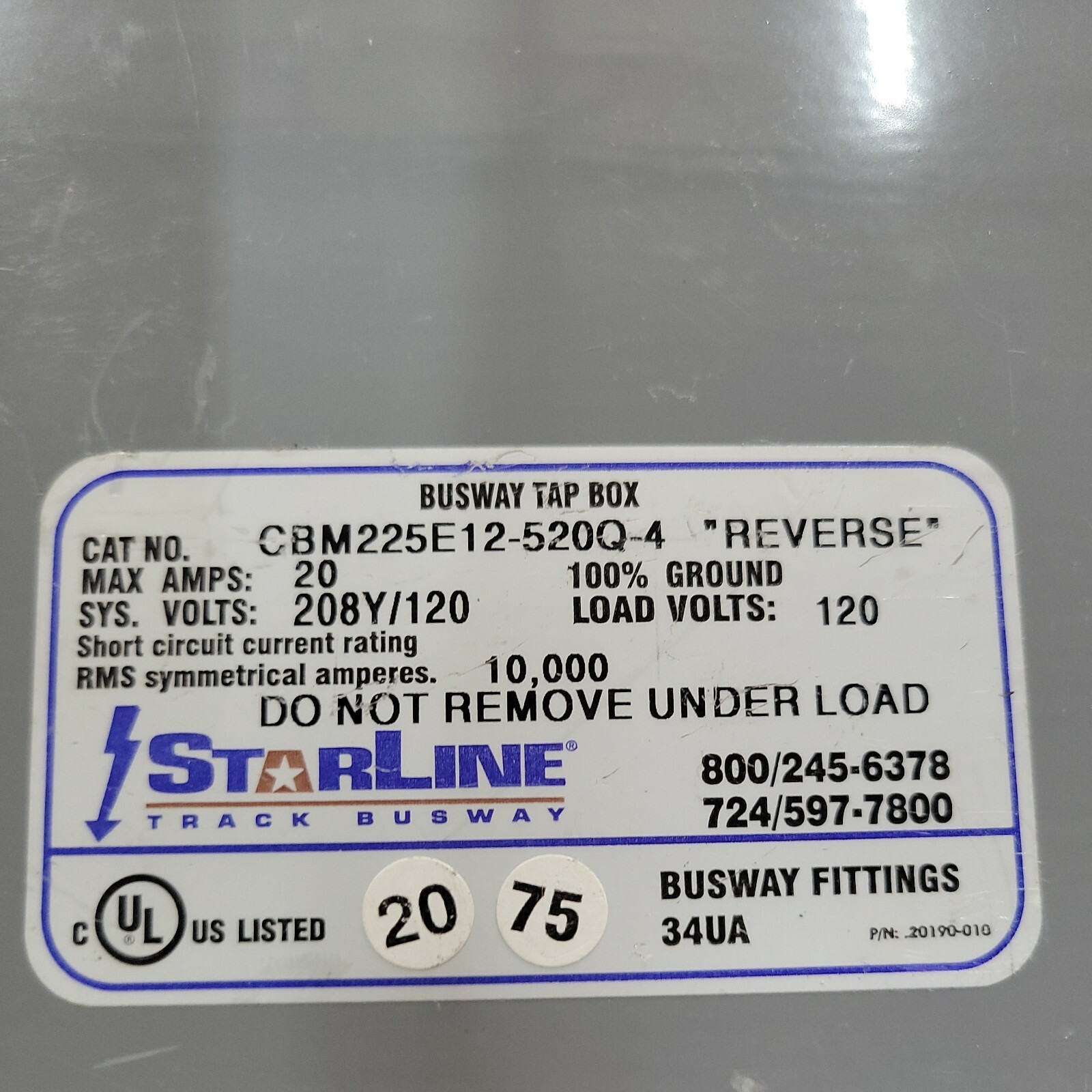 1 Starline Busway Tap Box CBM225E12-520Q-4