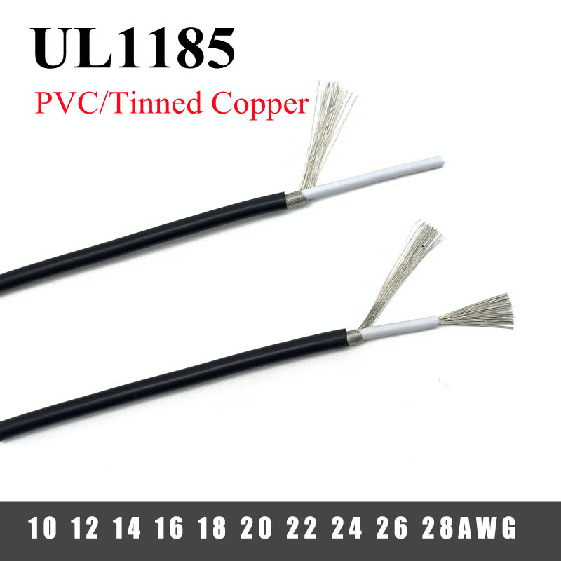 Black Grey PVC Single Core Shielded Wire Signal Audio Cable Soft 10AWG – 28AWG