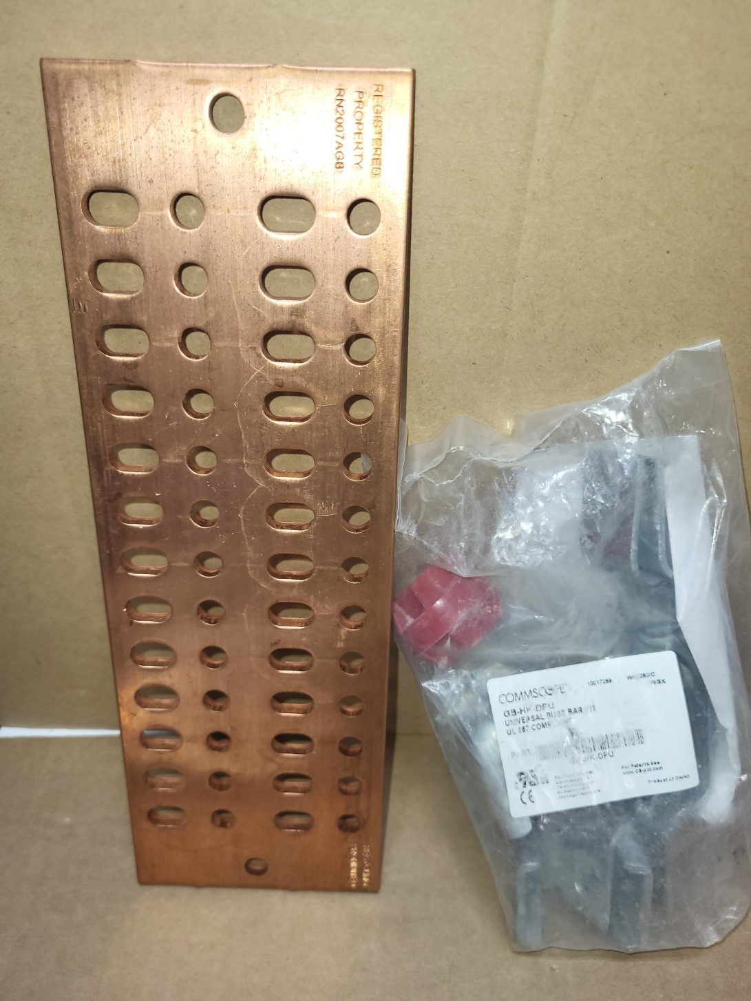 Commscope UGBKIT-0412-T Universal Tinned Copper Ground Bar Lug w/ Hardware 4×12″