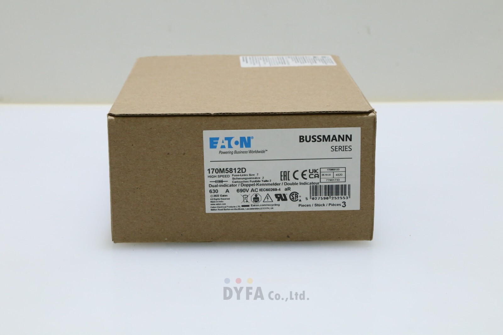 EATON Lot of 3 170M5812D Bussmann Square Body Fuse discolored ELEC-I-3078=9B48