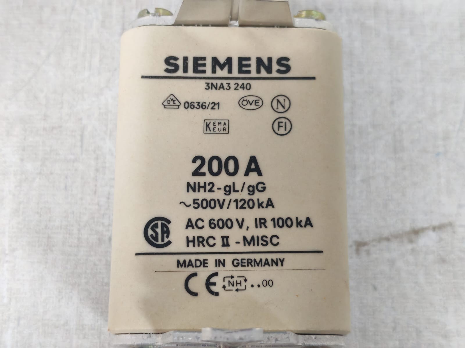 LOT 3PCS SIEMENS 3NA3240 LV-HRC-FUSE LINKS 200A