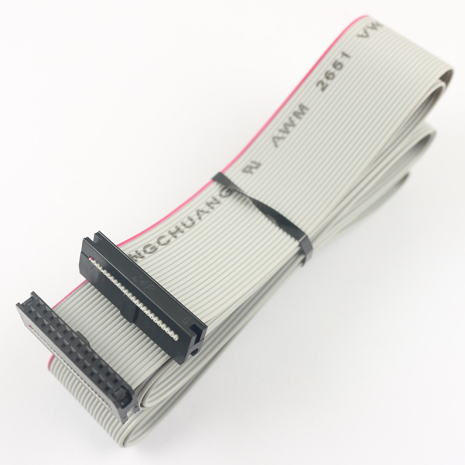 1Pcs 2mm Pitch 2×12 24 Pin 24 Wire IDC Flat Ribbon Cable Length 100CM