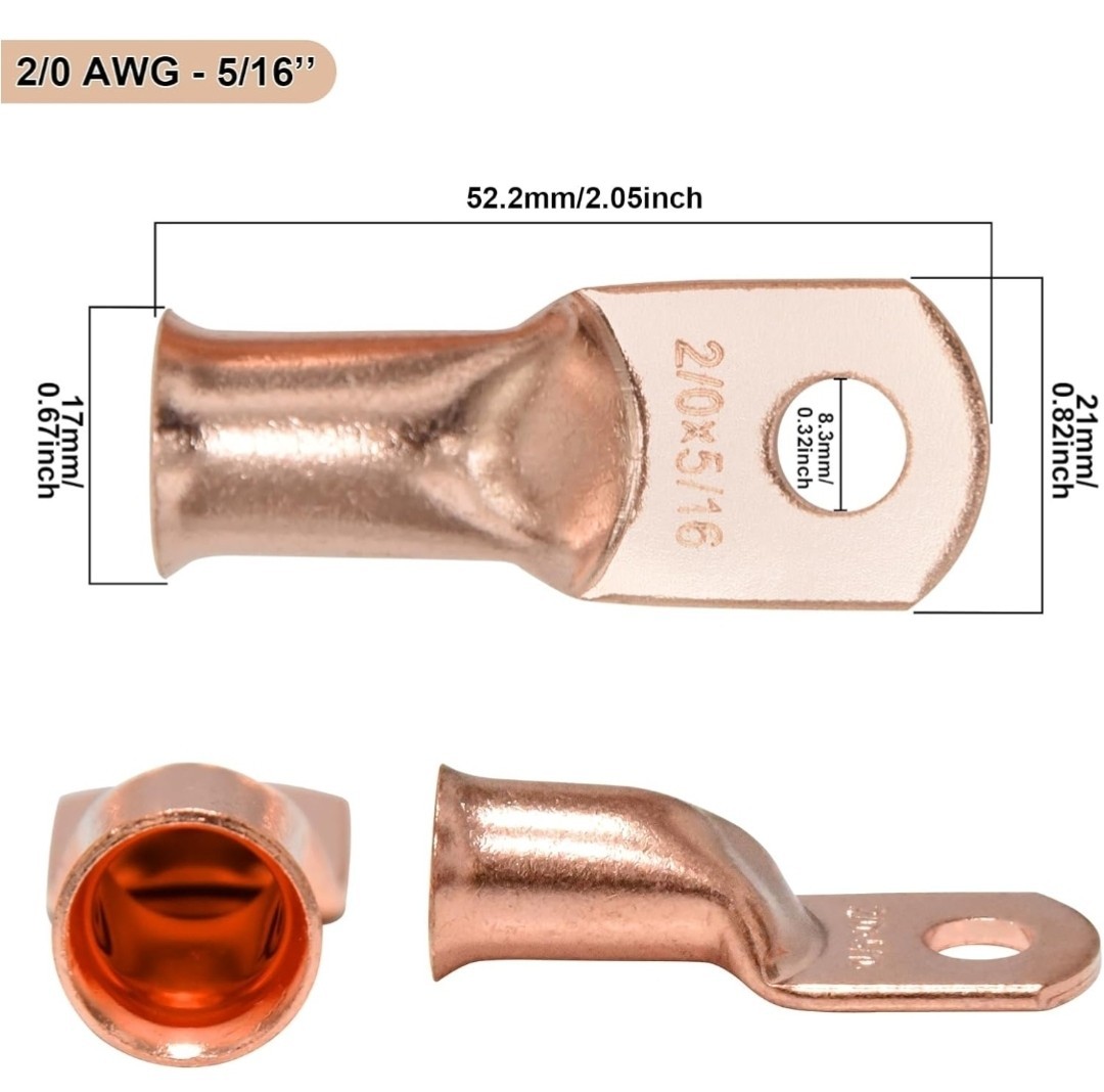 iGreely 2/0 AWG Battery Welding Cables,2/0 Gauge Copper Battery Wires 5/16′ 600V