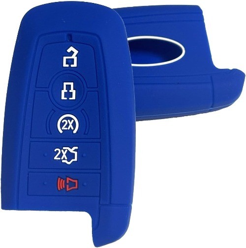 Remote Key Fob Cover Case for 2017-2024 Models, 5-Button Protector Color: Blue