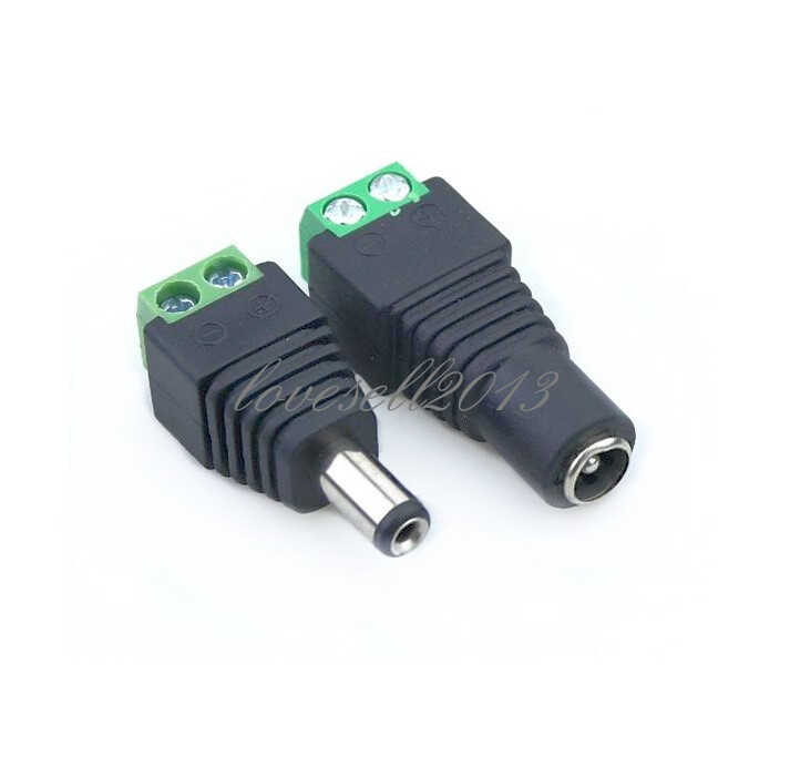 5Pairs Male Female 2.1×5.5mm DC Power Plug Jack Adapter Connector for CCTV