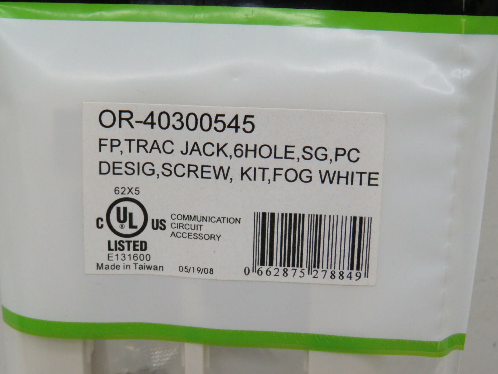 (10-Pack) Ortronics OR-40300545 Trac Jack Faceplate 1-Gang 6-Port Fog White