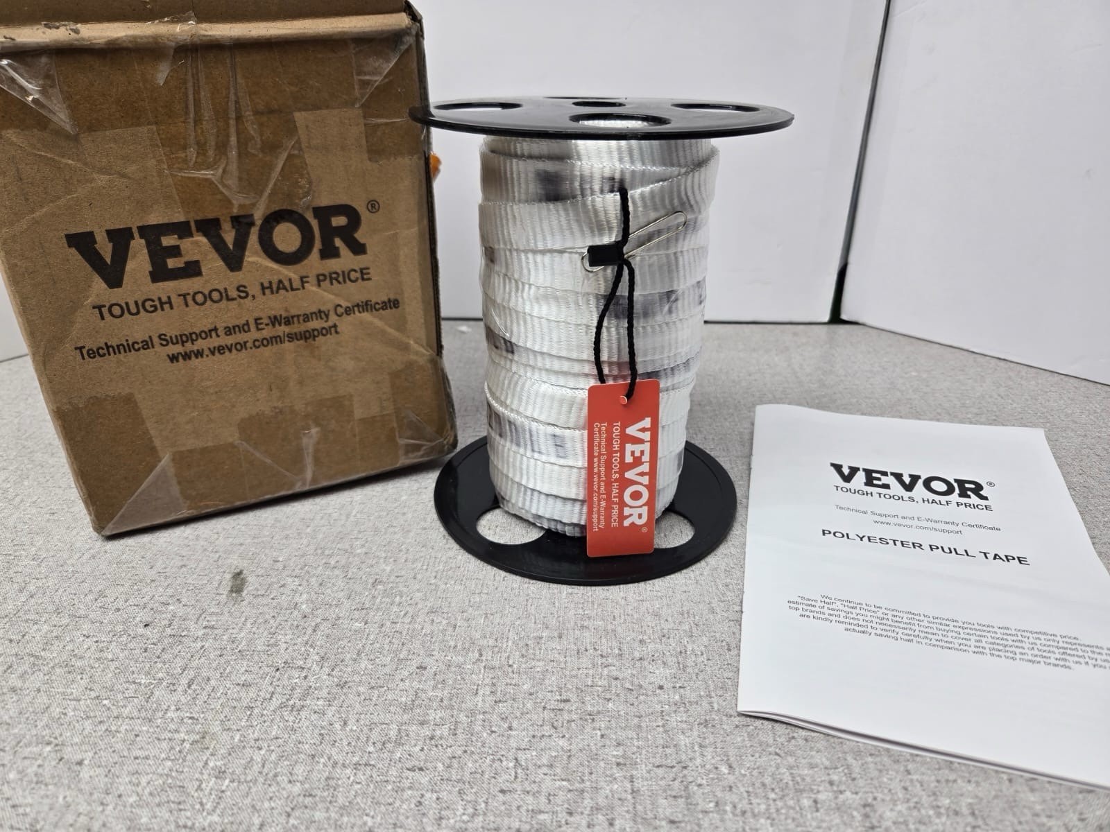 Vevor 5/8″ x 108 Ft Flat Rope 2200 Lb Polyester Pull Tape / Pulling Tape
