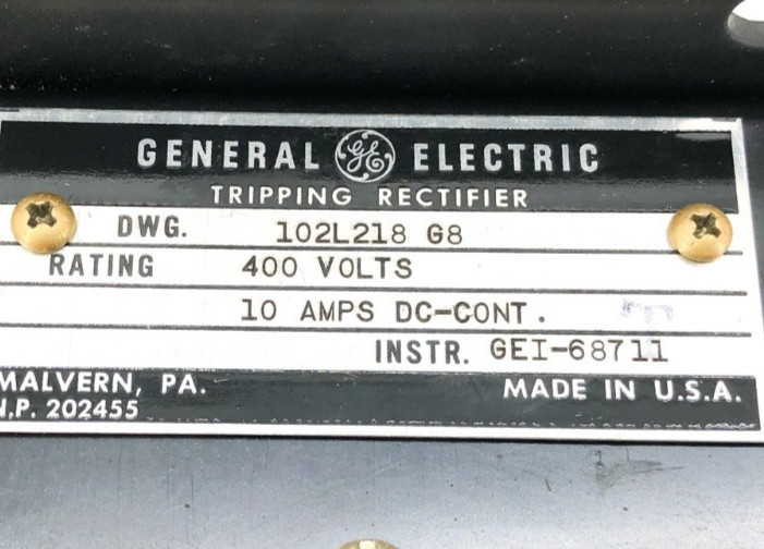 New GE General Electric 102L218G8 Tripping Rectifier 10A 400V – No Box