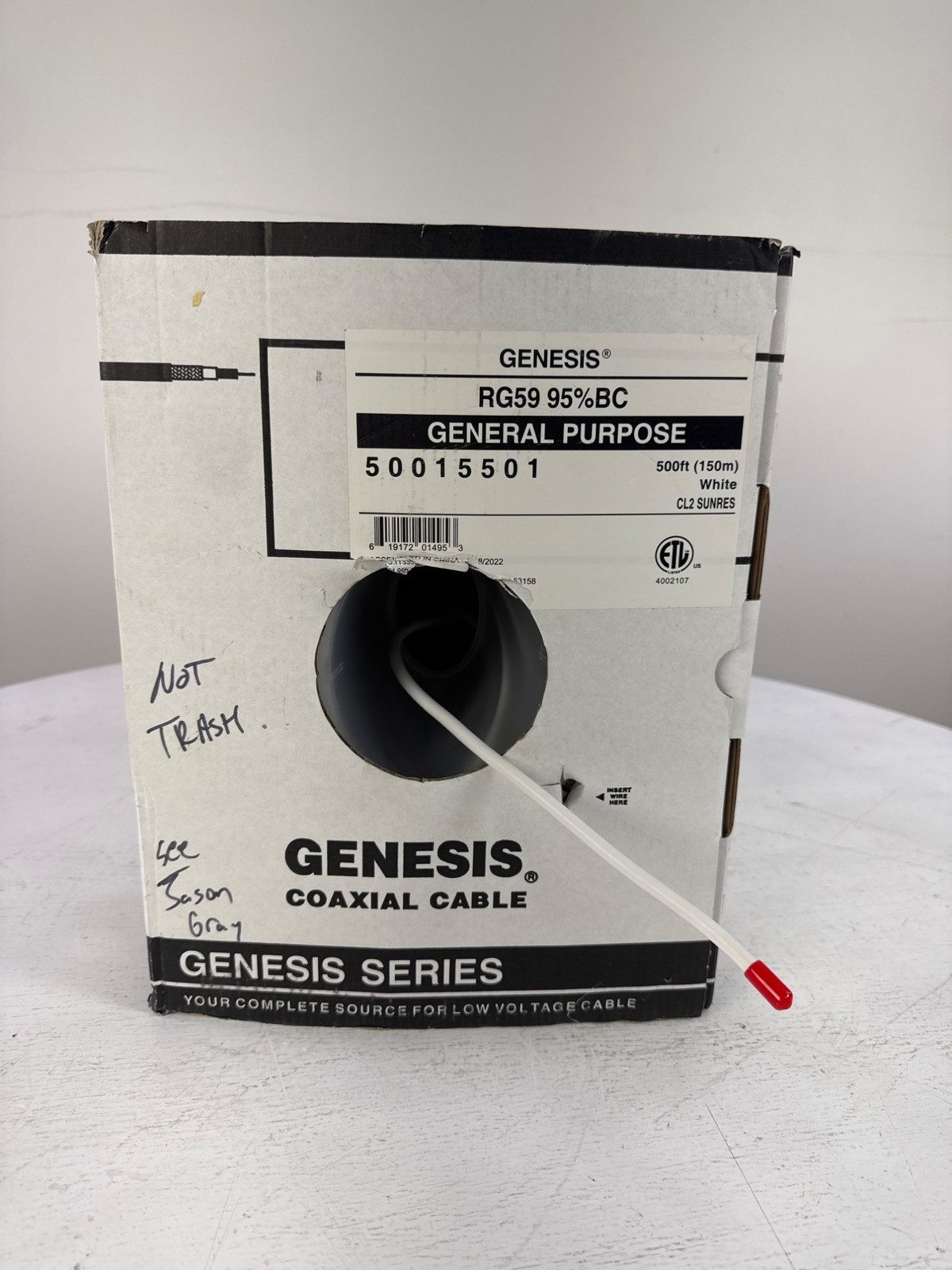Genesis RG59 95 General Purpose Coaxial Cable 85 feet from 500 foot box
