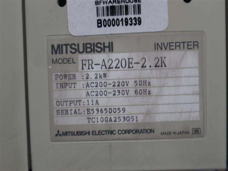 Mitsubishi FREQROL-A200 FR-A220E-2.2K Inverter 2.2kW 11A 30Days Warranty