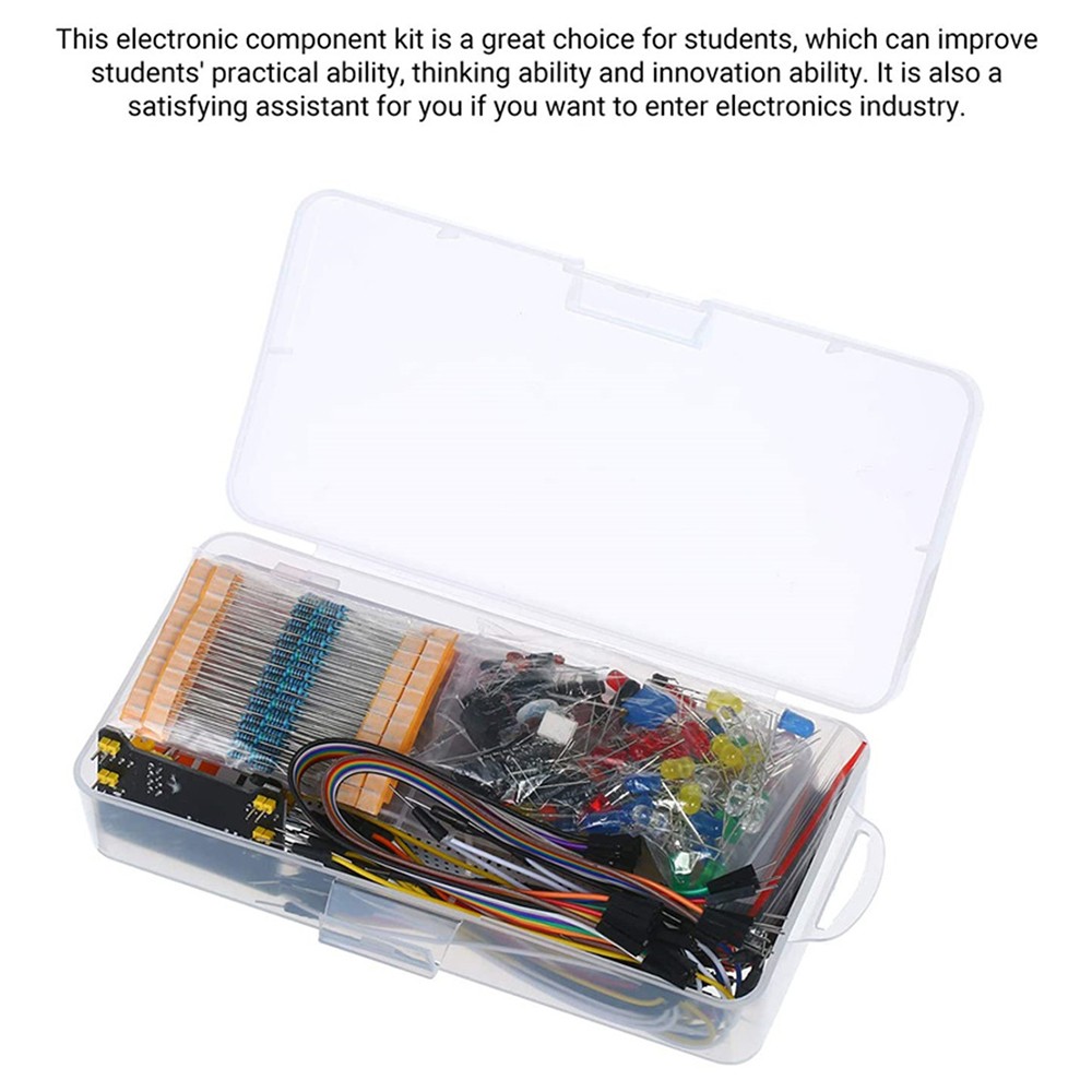 Basic Starter Electronics Component Kit Tie-points Breadboard Resistor U9G4