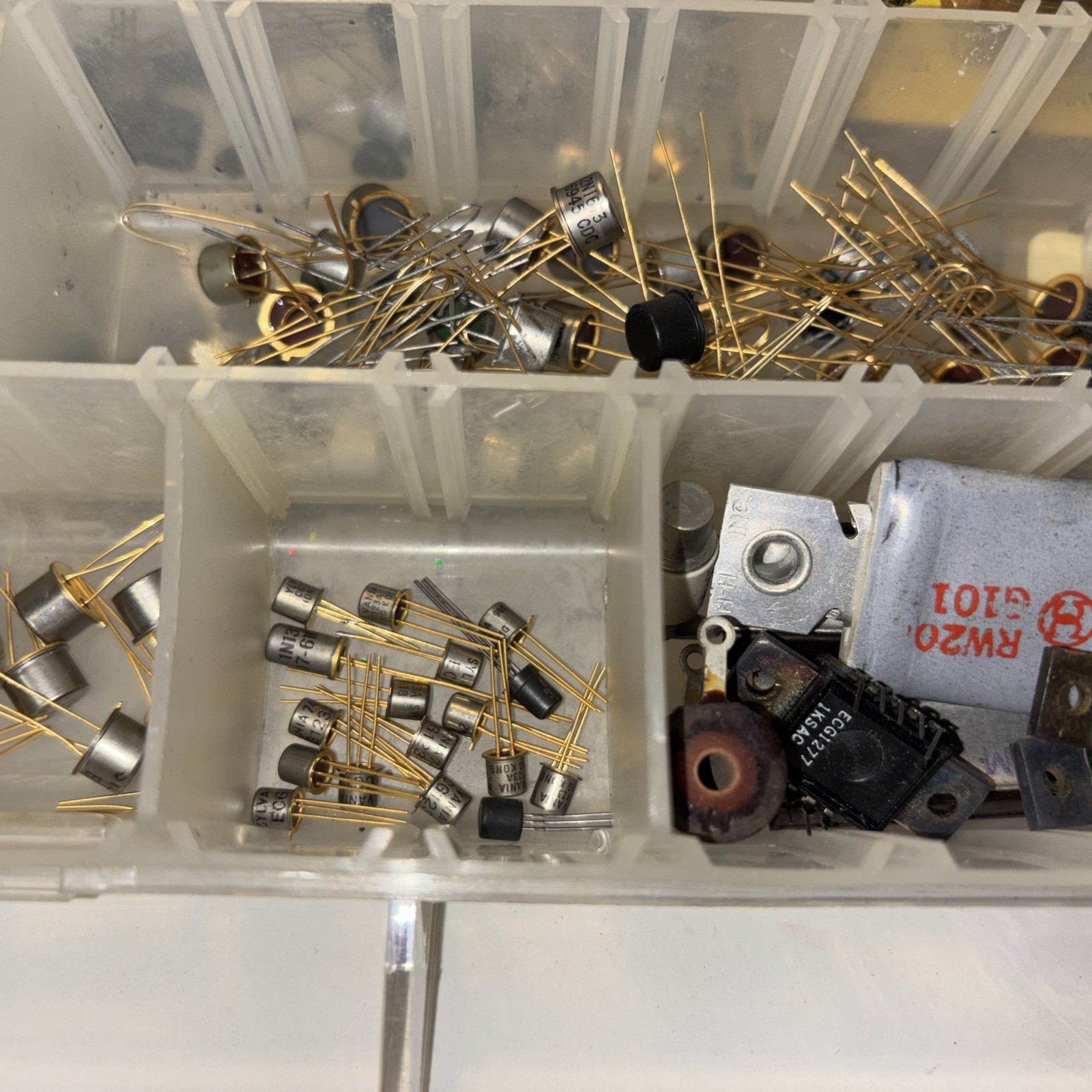 Lot of Vintage Electronics Various Brands Styles Resistors Transistors Etc