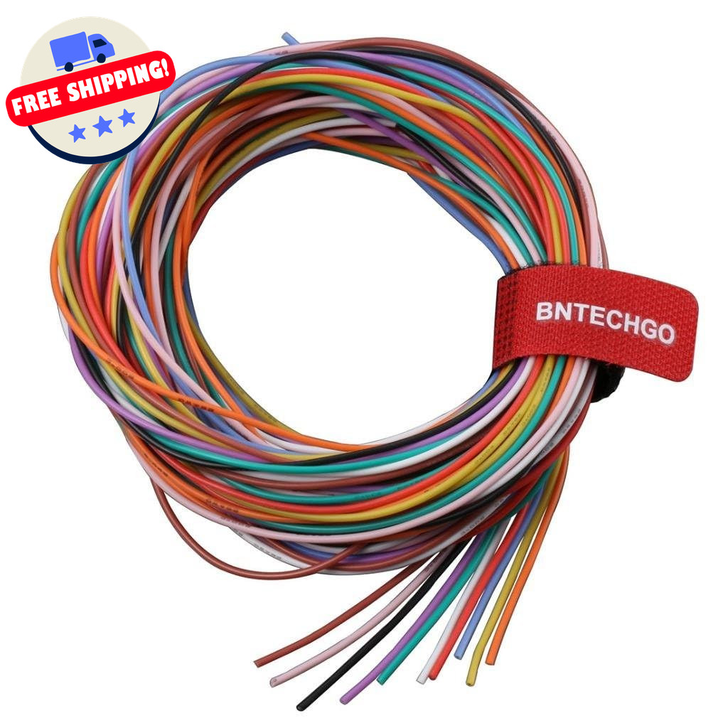 20 AWG Silicone Wire 10 Color Kit – 100Ft, Tinned Copper, Flexible