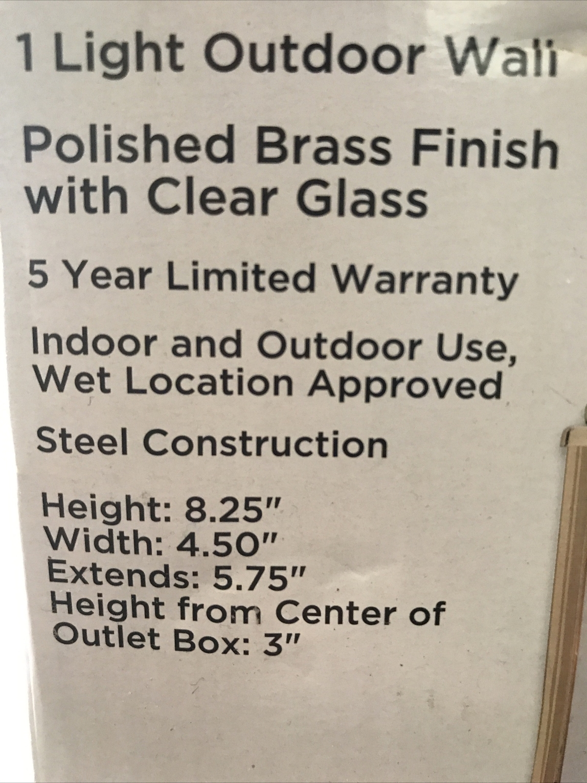 Polished Brass Square Wall Lantern -66936