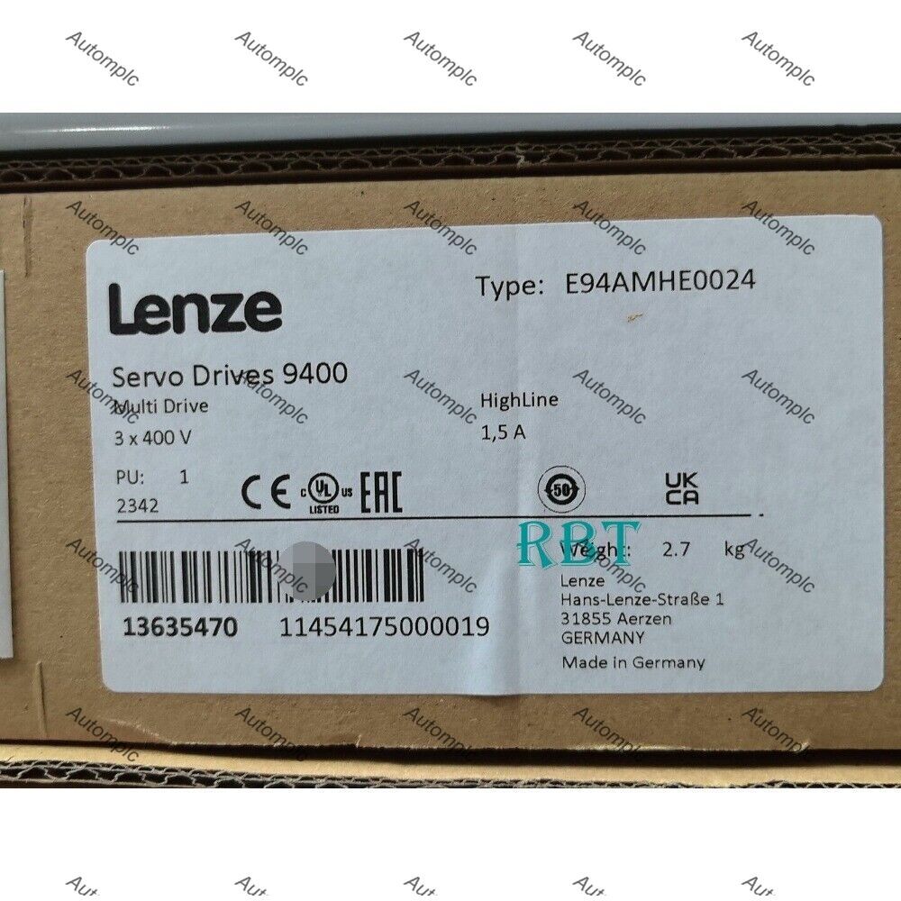 LENZE E94AMHE0024 9400 Servo Drive Brand New