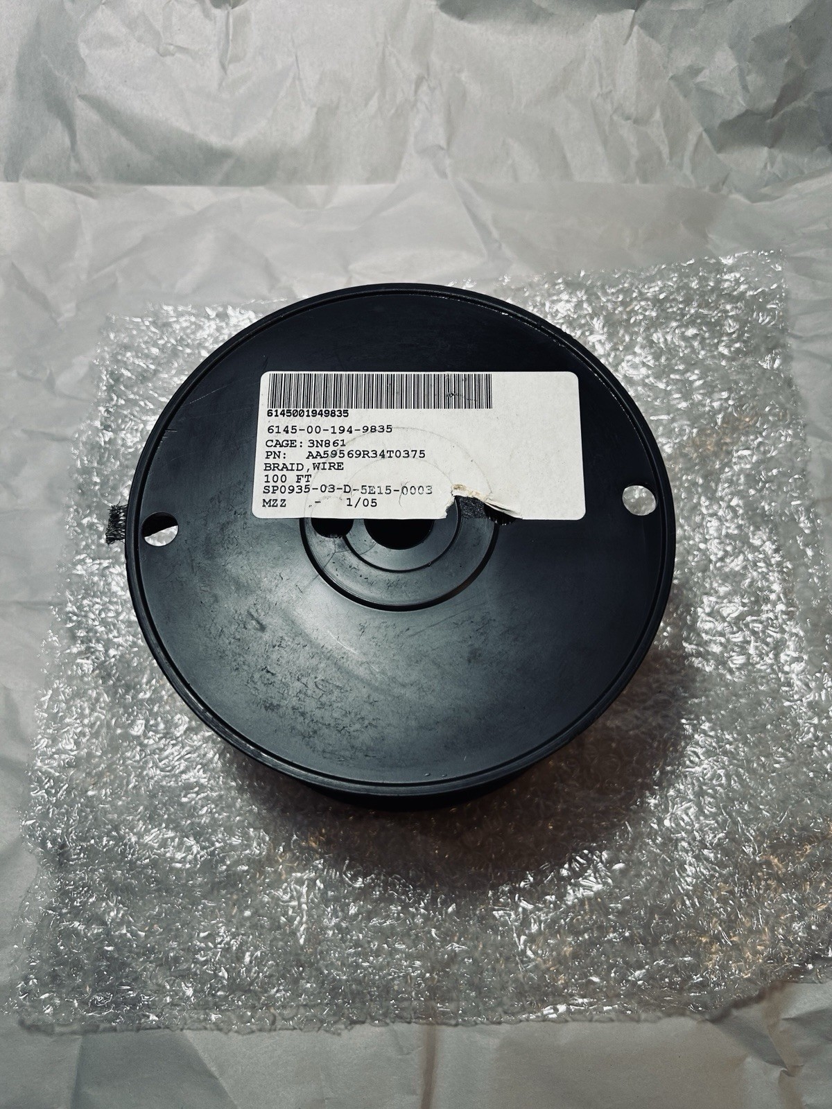 Allied Wire-New Roll-Tubular Braid, Mil-Spec AA59569A Tinned Copper 3/8”x100’