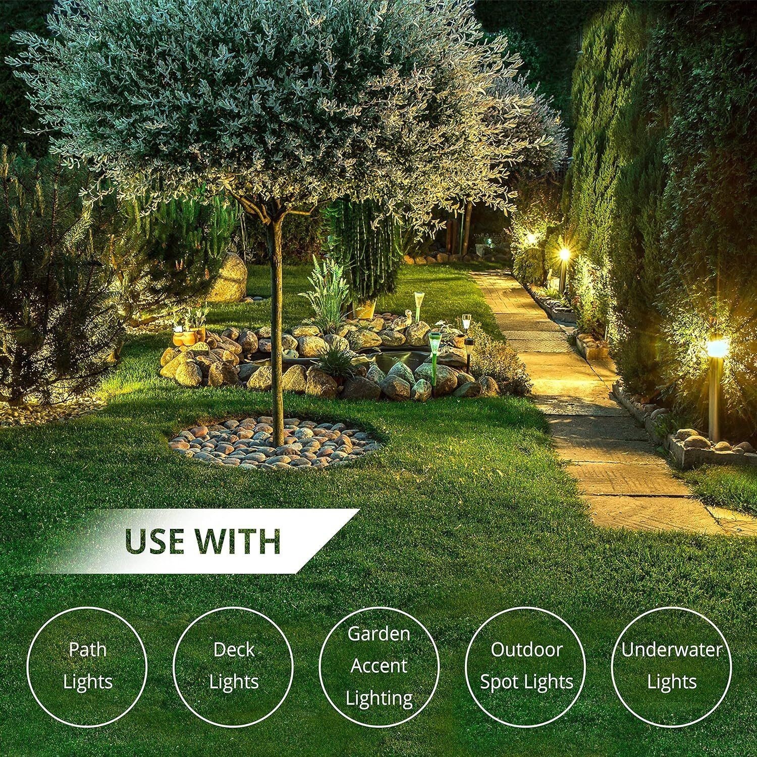 12/2 Low Voltage Landscape Lighting Wire Outdoor 12-Gauge 2-Conductor 250 Feet