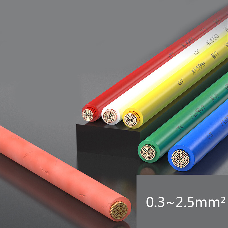 RV Single Core Copper Flex Wire PVC Electrical Wire Cable 0.3~2.5mm² 5 Colors