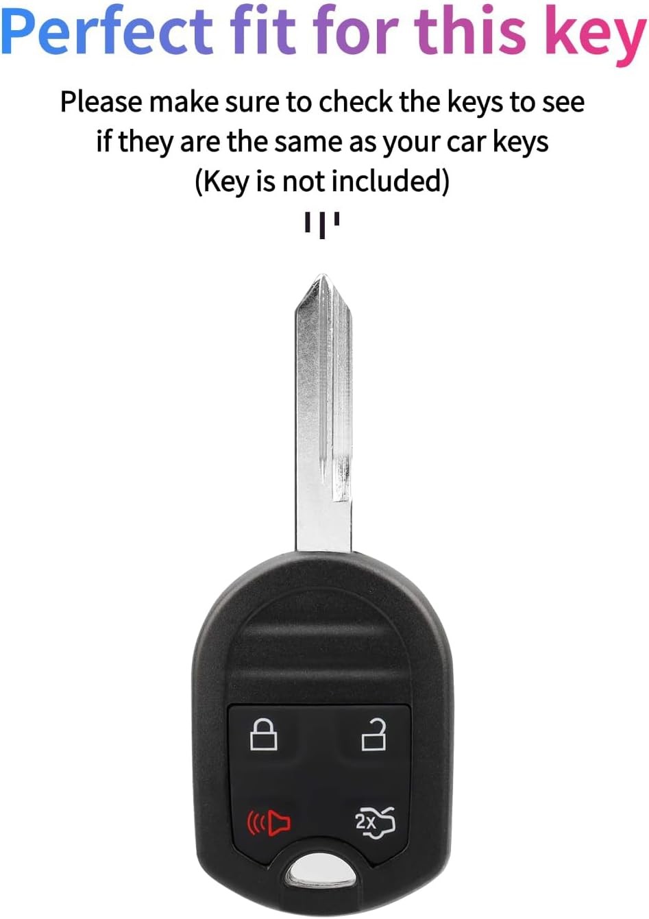 Silicone Key Fob Cover Protector for Ford Escape Explorer Edge E Color: Black2