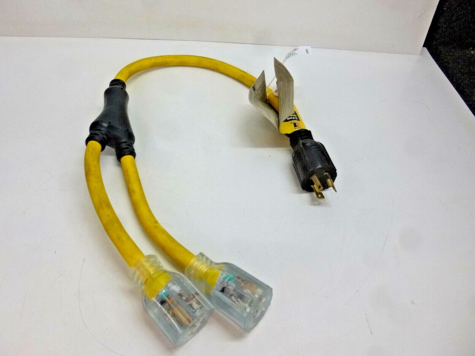 POWER FIRST 3 ft. L5-30P Cord Adapter; Max. Amps: 20.0, Number of Outlets: 2
