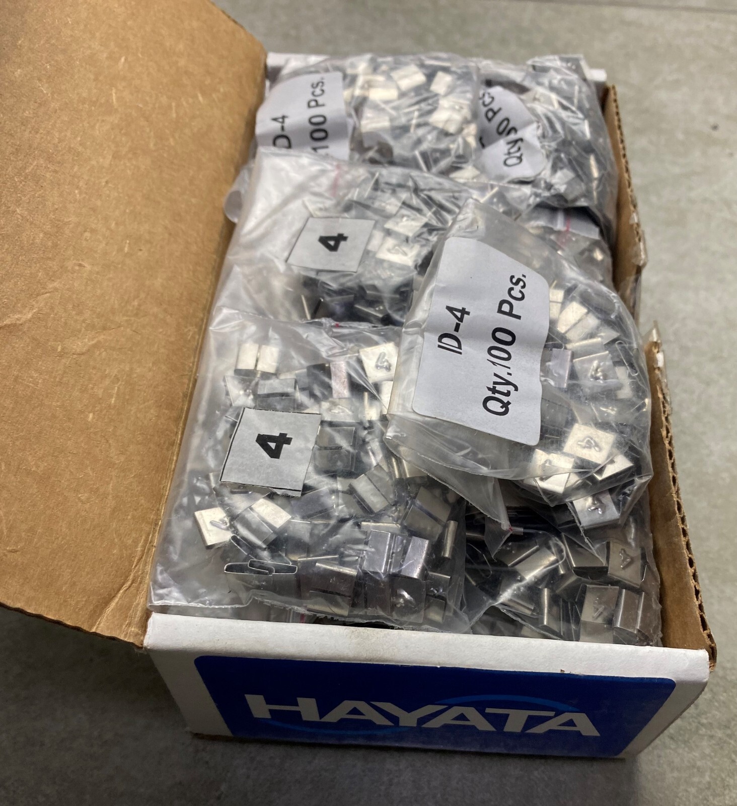 HAYATA ID-4, Stainless Steel Cable Marker 316SS, Symbol “4” , 100 Pc’s Pkt