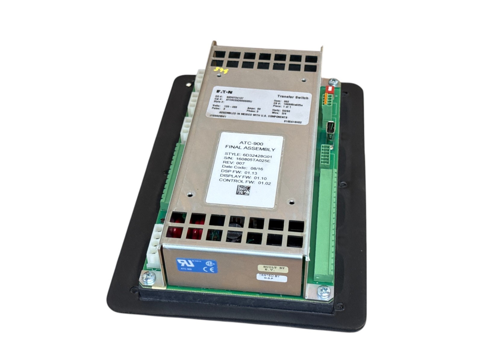 EATON 6D32428G01 ATC-900 AUTOMATIC TRANSFER SWITCH CONTROLLER MODULE PANEL