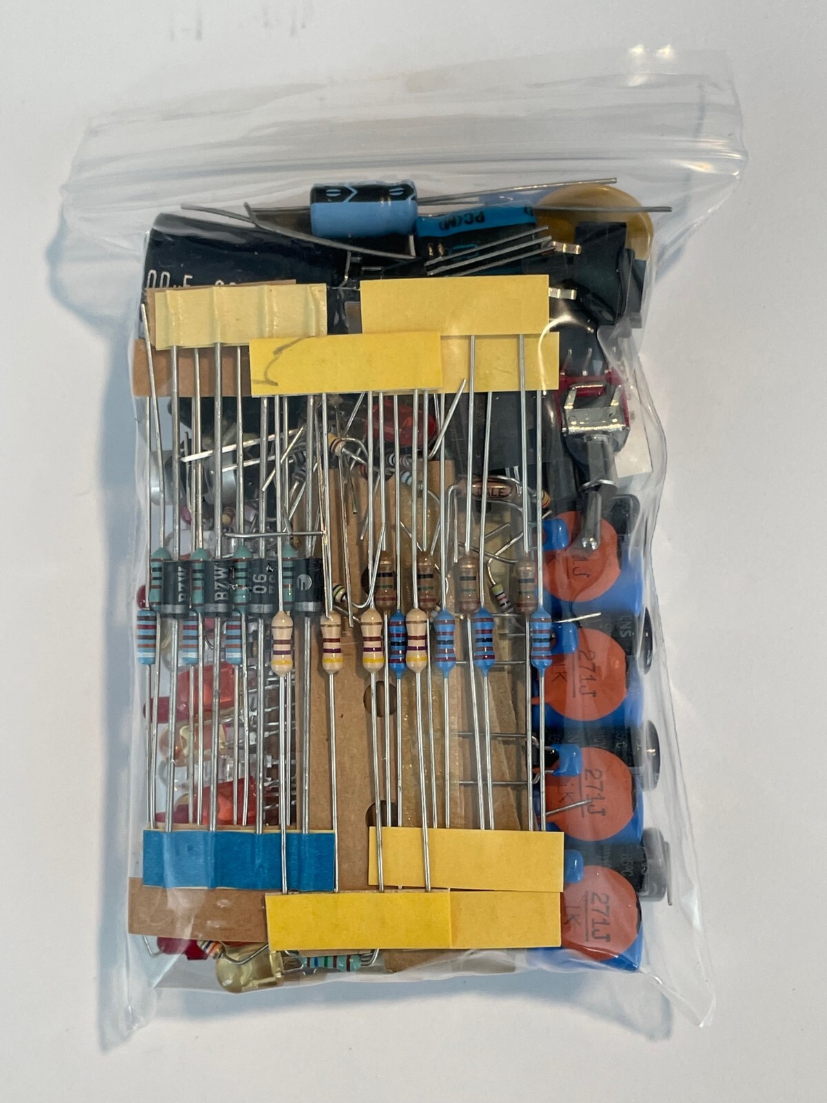 Electronic Component Parts LOT Bag Resistors Caps Switch LED Mixed All NEW SALE!