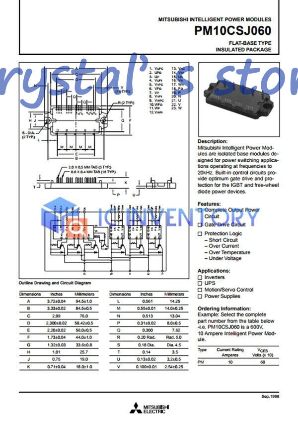 1PCS MITSUBISHI PM15CSJ060 Module Supply New 100% Best Service Quality Guarantee