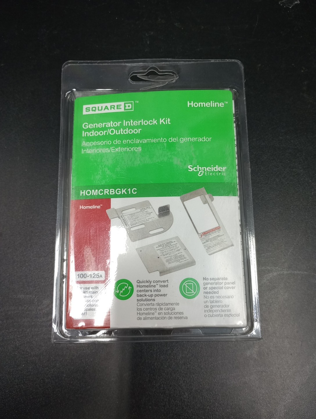 Homeline Square D Generator Interlock Kit Indoor/Outdoor HOMCRBGK1C 100-125A