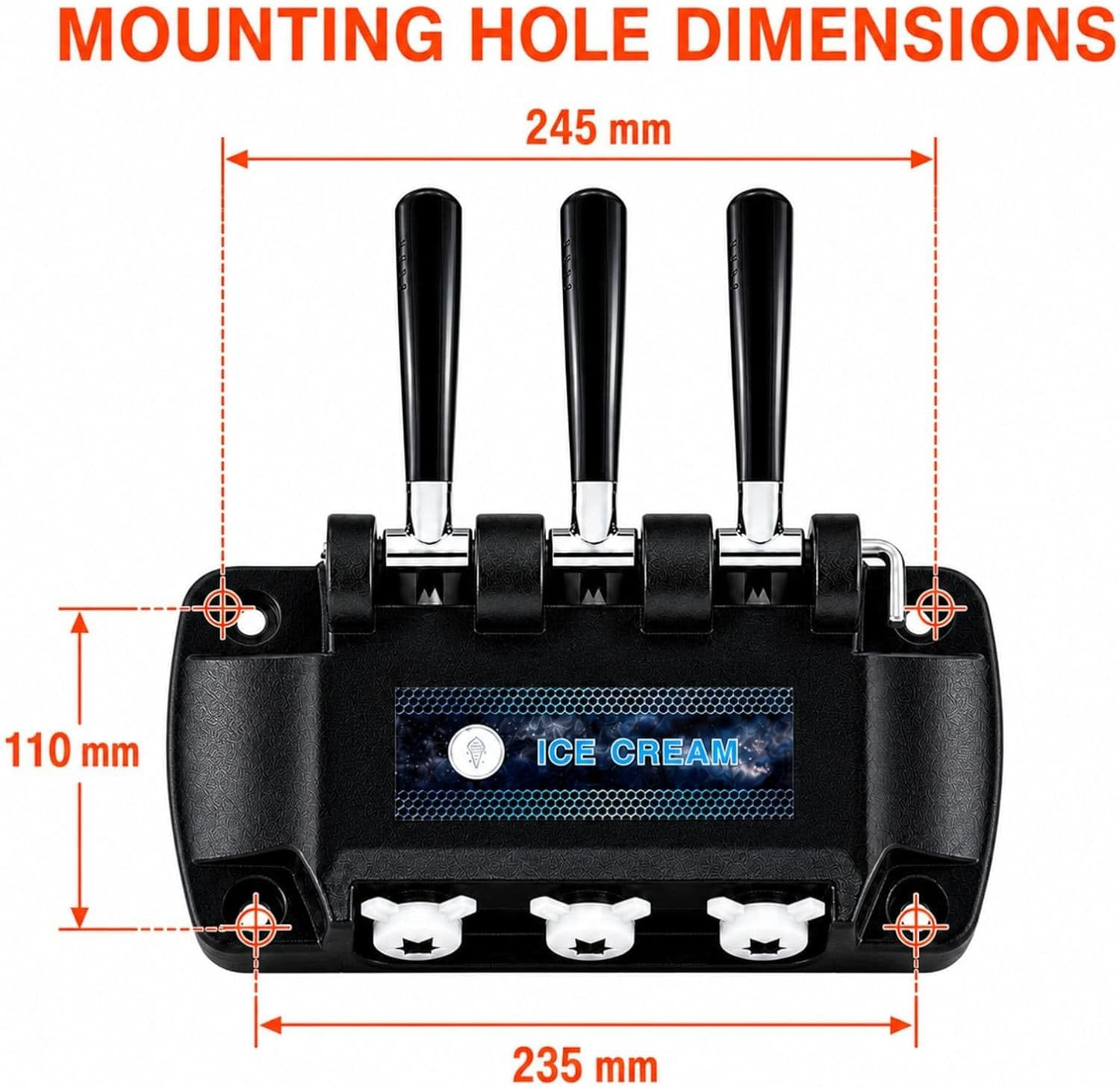 Discharge Faceplate Compatible with VEVOR YKF-826 Ice Cream Machine – Complete D