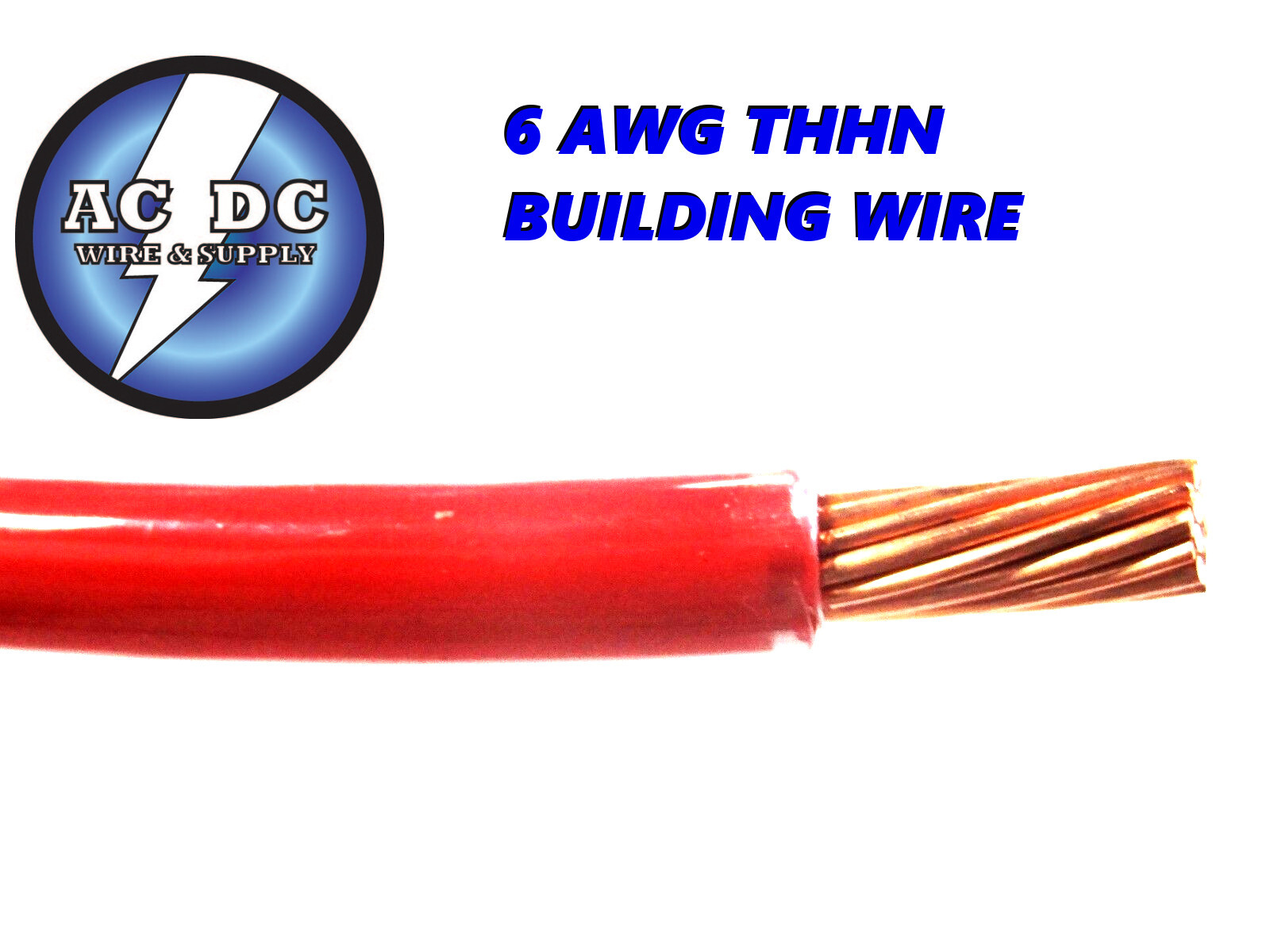 THHN 6 AWG GAUGE RED NYLON PVC STRANDED COPPER BUILDING WIRE 110′